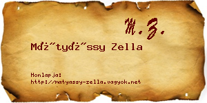 Mátyássy Zella névjegykártya